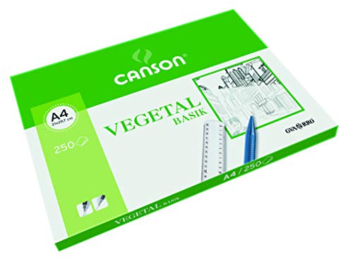 Canson Paquete A4, (250 Hojas) Guarro Vegetal Basik 90 g, Transparente