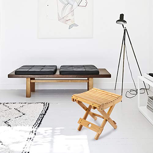 Lawei Bamboo Folding Step Stool - 12 Inch Bamboo Shower Bench Stool Spa Bath Seat Chairs For Shower, Leg Shaving And Foot Rest #TOP3