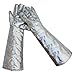 YWMJZEU 2Pcs Aluminum Foil Welding Gloves Thermal Insulating Gloves for Casting, 60cm 350 to 1000
