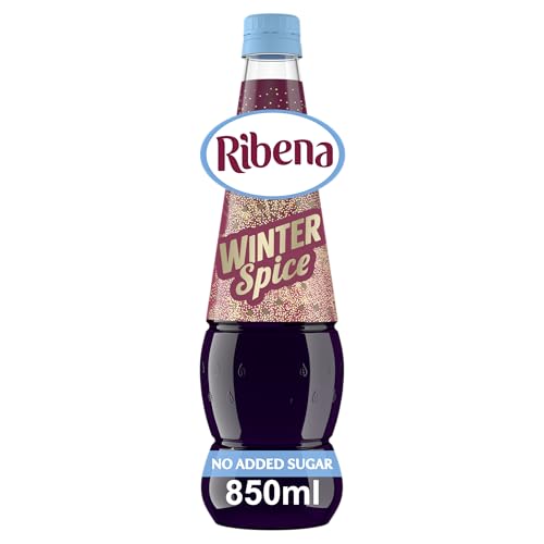 Ribena Winter Spice Squash No Added Sugar 850ml - Real British Blackcurrants | Rich in Vitamin C | No Artificial Colours | Winter Seasonal Spices | Can Serve Hot & Cold