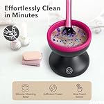 Alyfini Electric Makeup Brush Cleaner Machine, Powerful Friction Removes Residue on Make up Brushes Set/Sponge/Powder Puffs, Efficient Cleaning, Portable Spinning Washer, Save Cleanser & Shampoo - Image 3