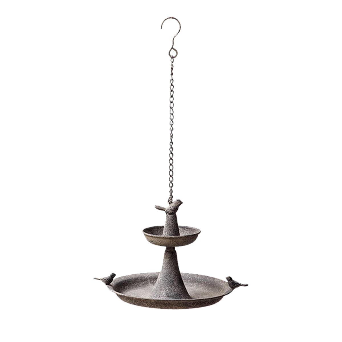 Mangiatoia Per Uccelli Sospesa A Due Livelli In Metallo Design Resistente Alle Intemperie Per Terrazzo Giardino Cortile Arredo Esterno