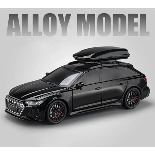 Image of Diecast RS6 Toy Car 1:24 Scale Model,Pull Back Vehicles Alloy Simulation Supercar with Lights and Sound Also for Car Dashboard,Kids,Adult (Grey)