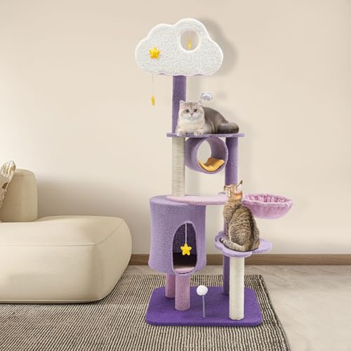 Árbol para gato grande multiescala color púrpura miniatura 3