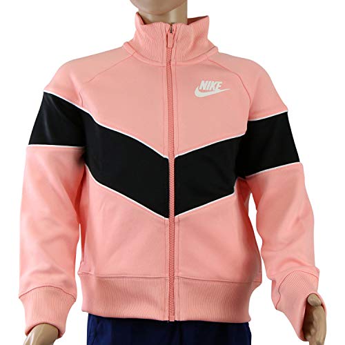 Nike Kids G Nsw Heritage Fz Sweatshirt - Bleached Coral/Black/White/White, Medium