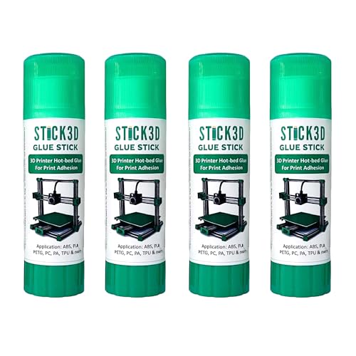 Image of STICK3D - 3D Printer Glue Stick | Hot Bed Glue | FDM Printer Bed Glue | For Filaments ABS, PLA, PETG, PC, PA, TPU & more | BUY 3 GET 1 FREE COMBO | Pack of 4 PVP Glue Sticks | (4 X 36 Grams)