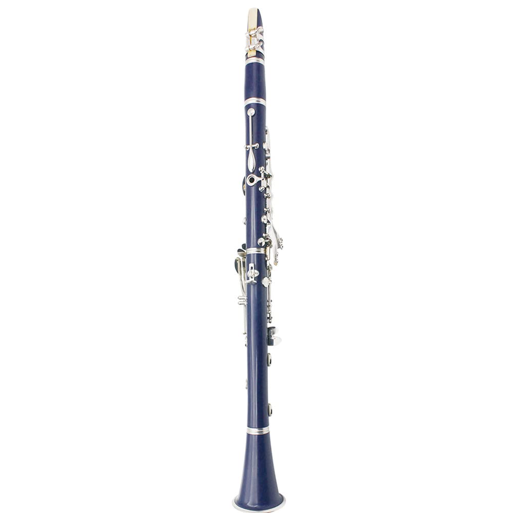 Klarinette ABS 17 Tonart bB Flach Sopran Binokularklarinette mit Reinigungstuch Handschuhe 10 Rohrblätter Schraubendreher Rohrblattetui Holzblasinstrument