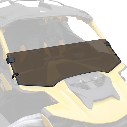 SLORIMOD Dark Front Half Windshield for Can Am Maverick R All Models 2024-2025, Tinted Hard Half Front Windscreen Dustproof Durable Wind Deflector for Can Am Maverick R MAX X RS 2024+ Models