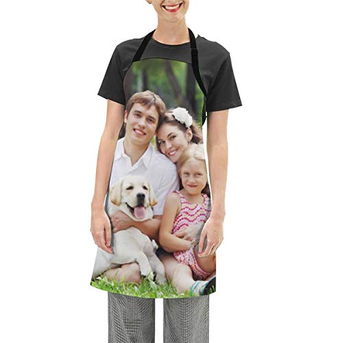 Personalized Cooking Apron, Add Your Own Photo Text to Custom Waterproof Kitchen Apron