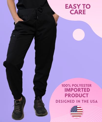 MISS POPULAR Women's Scrub Joggers Pants with Pocket Elastic Waist for Medical, Nurse, Doctor4