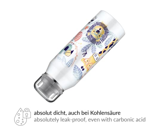 Alfi Kids Isoliertrinkflasche 350ml, Crazy Jungle – Edelstahl, BPA-frei
