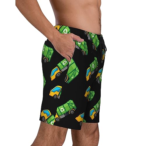 Cartoon Garbage Truck Mens Swim Trunks Quick Dry Swim Shorts Swimwear Bathing Suits with Pockets2