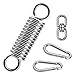 Awroutdoor Chaise Suspendue à Ressort, Ressort en Acier de Balançoire avec 2 Mousquetons et 360 °Crochet Pivotant, Kit de Ressort de Suspension Lourds Jusqu'à 250KG pour Chaise Suspendue Hamac