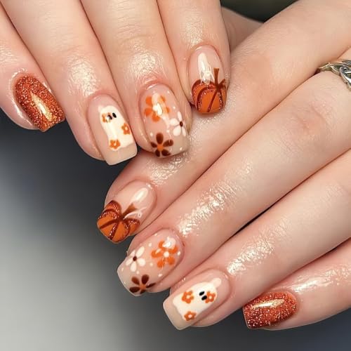 24Pcs/Set Press on Nails Fake Nail Free Size Adhesive (Y225)