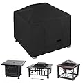NettyPro Square Fire Pit Cover Fade Resiatant Waterproof Heavy Duty 600D Outdoor Patio Firepit Cover for Gas Propane Fire Pit Table, 36 x 36 x 24 Inch, Black