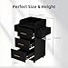 Beauty Salon Station for Hair Stylist, Salon Station Storage Cabinet with Wheels & Black Gold Handle, Rolling Beauty Station with 3 Drawers & 6 Hair Dryer Holders, Black