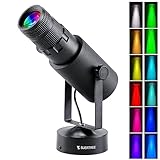 20W Pinspot Light with 4 Apertures - Remote Control Mirror Ball Spotlight - 13 in 1 Super Bright RGBW Stage Spotlight for Parties，DJ, Disco, Bar, Club, Wedding