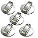 Universal 6MM Gas Adaptadores,Perillas de Control Universales, 5 Piezas Rotatorio Perillas para Cocinas,Cocina de Gas,Horno Estufa,Estufa,Metal de Control de Reemplazo Accesorios,Silver
