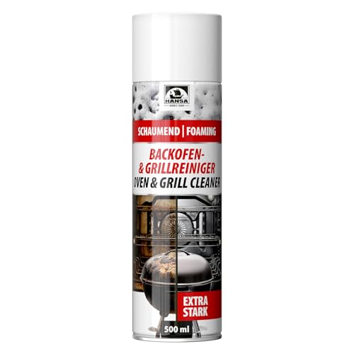 HANSA Backofen- & Grillreiniger Schaum – Extra Stark gegen Fett, Verkrustungen & Eingebranntes – Für Backofen, Gasgrill, Holzkohlegrill, Elektrogrill, Smoker, Kugelgrill & Keramikgrill (500ml)