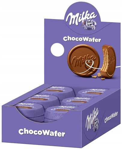 Milka Choco Wafer, Galletas de Oblea con Relleno de Cacao y Chocolate con Leche, 30 Unidades