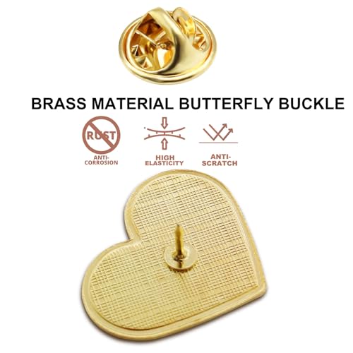 Image of 12 /25 /50 /100Pcs Multicolor Heart Love Lapel Pins Bulk - Metal Heart Health Brooch Badge For Men Women Clothes Bags Hats