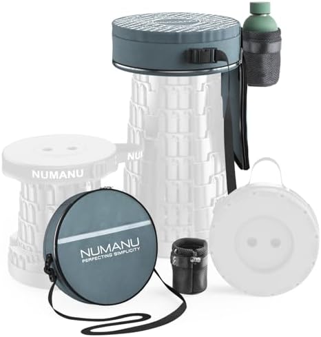 NUMANU 3-in-1 Multi-Feature Round Cushioned Carry Bag for 18" Collapsible Stool (Round Shape) - Front Pocket, Drink Holder, Built-in Seat Pad (NO Stool Included) image 2