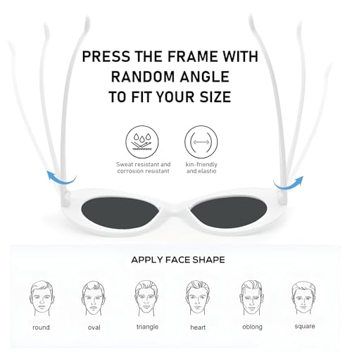 20 Pack Clout Oval Mod Sunglasses for Women Men Bulk Retro Round Lens Glasses Party Favors4