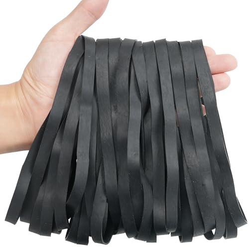 AOUOU Lot de 25 grands élastiques noirs en caoutchouc de 5 mm de large pour poubelles, fournitures de bureau, dossiers, litière pour chat
