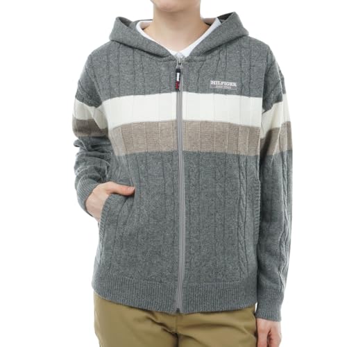 [トミー ヒルフィガー ゴルフ] セーター ケーブル 裏地付ジップセーター THLA364 レディース グレー