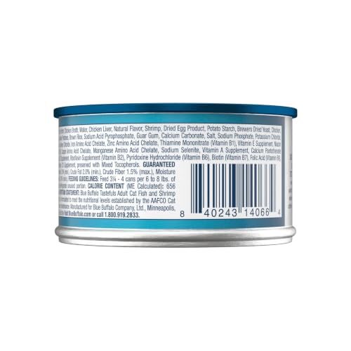 Blue Buffalo Tastefuls Fish & Shrimp Flaked Wet Cat Food, 3 oz, 4 ct | Real Fish First, Entrée in Gravy, No Chicken By-Product, Corn, Wheat, or Soy - image 2