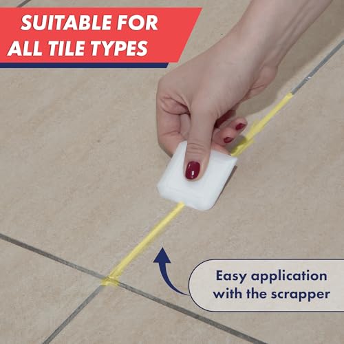 Image of Tile Grout, Repair Kit, Restore & Renew Tile Joints Line, Fast Drying Tile Grout Paint Squeeze Tube for Bathroom Shower Kitchen Floor, Waterproof (8.8 oz, Cream)