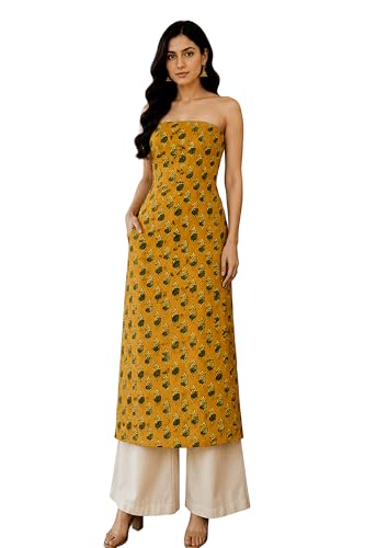 Image of Ethnics of Kutch Womens's Ajrakh Modal Silk Natural Dye Hand Block Print Unstitched Kurta Fabric