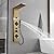 BWE 304 Stainless Steel Waterfall Shower Panel Tower System Rainfall Shower Head Rain Massage System with Body Jets and Handheld Shower Wall-Mount Shower Column Brushed Gold and Black