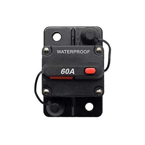MASO 60 Amp Waterproof Circuit Breaker with Manual Reset Suitable for Motor Auto Car Marine Boat Bike Stereo Audio 12V-24V DC