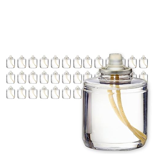 Hollowick Disposable Liquid Candle, 42 Hour, for Use in Glass Votive Tealight Lamp Holders, Restaurant Wedding Table Top Lights, Child Resistant Closures, 36 Pieces, Clear Fuel Oil