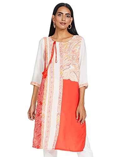 Image of Aurelia Women's Polyester Geometric Regular Kurta