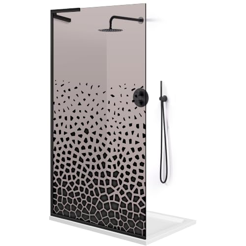 Mampara de ducha Terra Black de 100 cm con vidrio bronce de 8 mm Aqua Roy 4