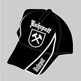 Ruhrpott Kappe Cap mit Stick Baseballcap Basecap Kappe Mütze Schrift Fahne Pott Kohle schwarz