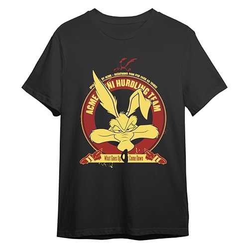 Comic Studio Looney Tunes Camiseta | Wile E, Coyote, Road Runner | Negro | L