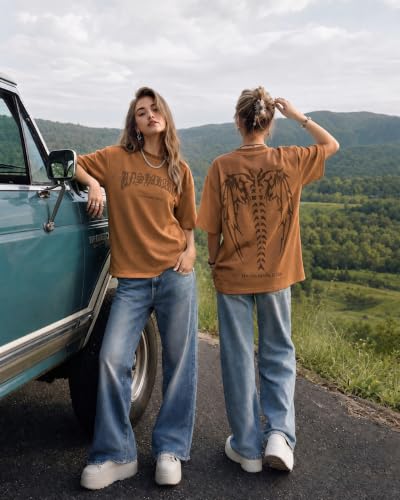 Image of EMMIOL Mens Y2k Baggy Shirts Graphic Tees Oversized Crew Neck Short Sleeve Streetwear Tshirts Summer Tops 2026