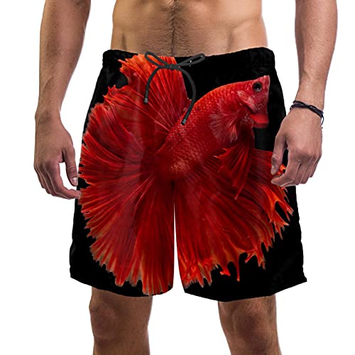 Short de bain pour homme avec 2 poches motif Halfmoon Betta Fish