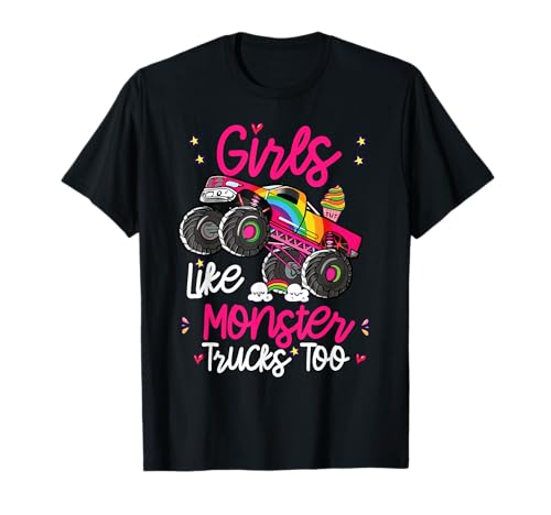 Les filles aiment Monster Truck Too Pink Monster Truck Girl Women T-Shirt