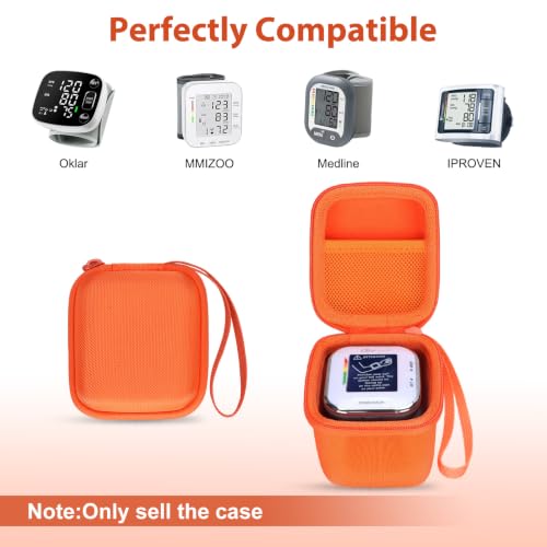 Image of XANAD Hard Case for Oklar /MMIZOO /Medline /IPROVEN Wrist Blood Pressure Cuff Monitor,Orange