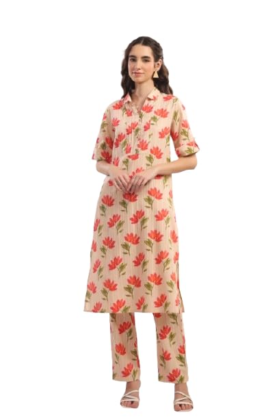 Women's Multicoloured Printed Cotton Co-ord Set-image-15