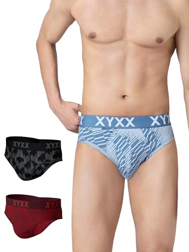 Image of XYXX Metrix Cotton Modal Brief for Men | Snug Fit with Anti-roll no-Marks Waistband | Printed Underwear for Men Combo