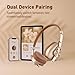 OneOdio F4 Retro Wireless On-Ear Headphones - Maillard Vintage Style, Hi-Res Audio Stereo Wired Headset, Dual Bluetooth 5.4, 50H Playtime, 0.25lb Lightweight, Built-in Microphone (Brown)