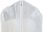 Pack of 3 X Large White Non Woven Bridal Wedding Gown Dress Garment Bag, full length dress bags with 15" Gusset