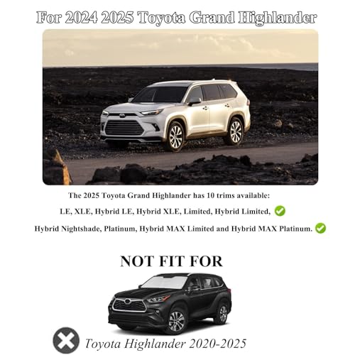 Juego de 4 portavasos para Toyota Grand Highlander 2024-2026 miniatura 7
