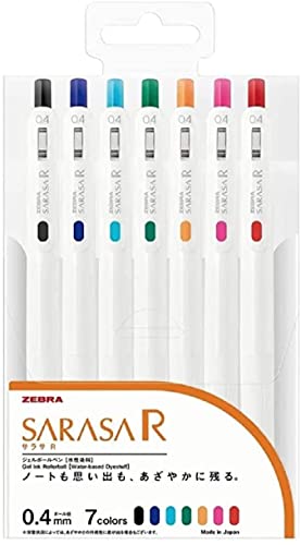 Bolígrafos Zebra Sarasa R Gel Retráctiles 0.4mm 7 Colores
