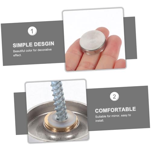 TEHAUX 20個 ステンレス製装飾カバー付きガラス固定ネジ 耐錆強 高耐久性 多用途 鏡用広告サイン用 オフィス 店舗対応